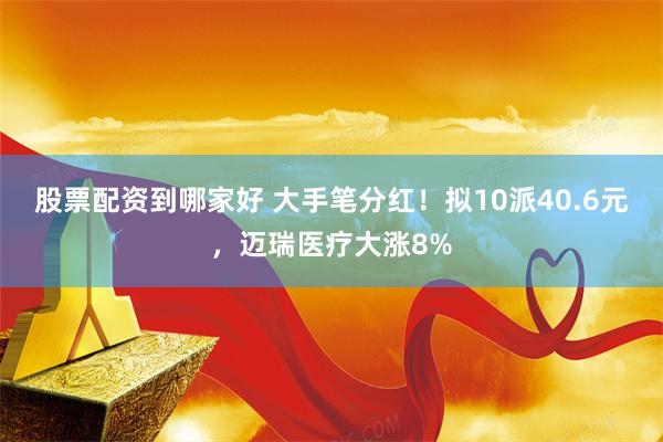 股票配资到哪家好 大手笔分红！拟10派40.6元，迈瑞医疗大涨8%