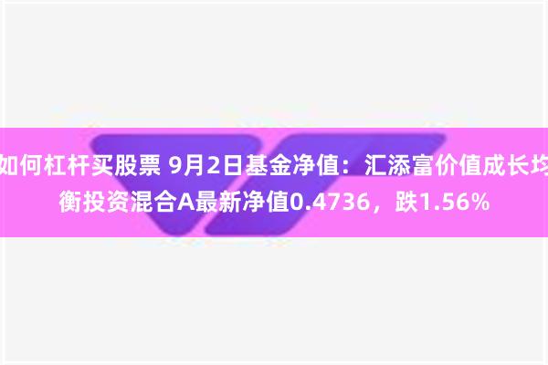 如何杠杆买股票 9月2日基金净值：汇添富价值成长均衡投资混合A最新净值0.4736，跌1.56%