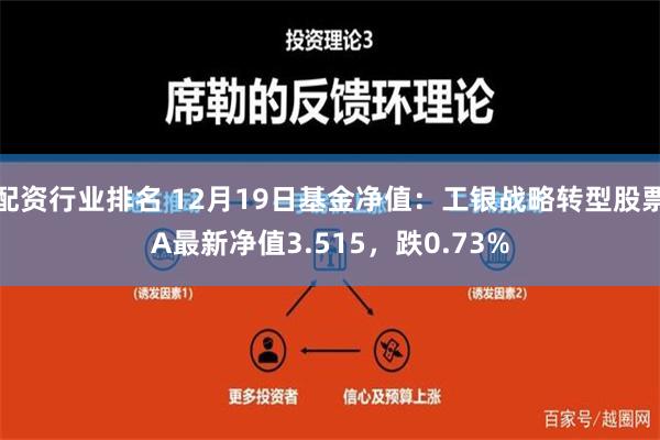 配资行业排名 12月19日基金净值：工银战略转型股票A最新净值3.515，跌0.73%